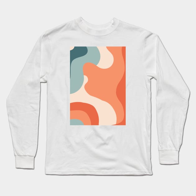 Colorful Retro Waves 1, Swirl Long Sleeve T-Shirt by Colorable